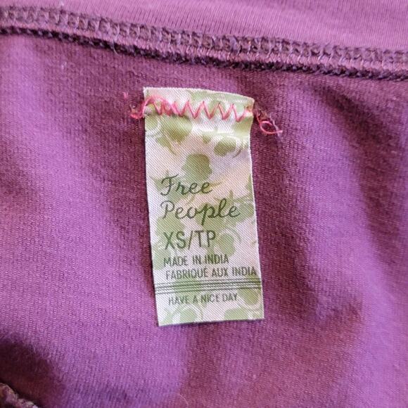 Free People Floral Tiered Mini Skirt Purple Green Blue Flowy Soft Boho Casual XS - Picture 10 of 12